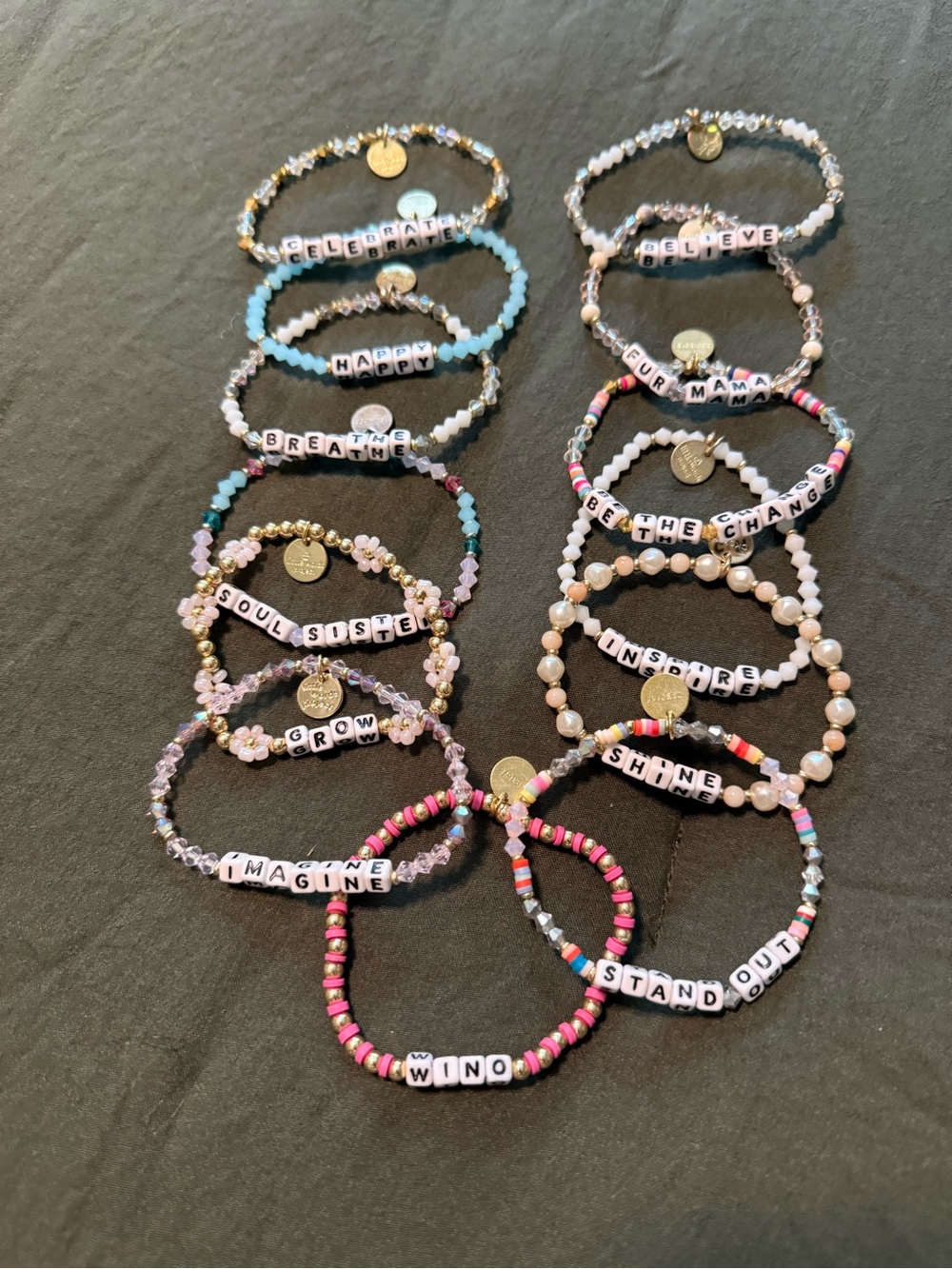 Little words project bracelets Set of 13
